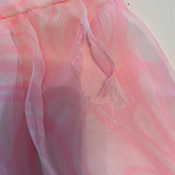 Milly pink white silk sleeveless top NWT 12 - Picture 8 of 9